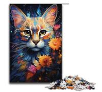 Puzzle per adulti 1000 pezzi Puzzle misterioso del gatto della savana per adulti Puzzle in legno Giochi per famiglie Regali di compleanno di Natale 1000 pezzi (38x26 cm)