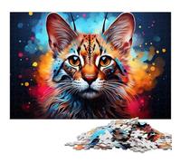 Puzzle per adulti 1000 pezzi Puzzle misterioso e colorato della lince Un'opera d'arte per ragazzi dai 14 anni in su 1000 pezzi (75x50 cm)