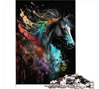 Puzzle per Adulti 1000 Pezzi Puzzle Paintsplash Cavallo Puzzle in Legno per Adulti e Bambini dai 12 Anni in su Ottimo Regalo di Natale 1000 Pezzi (50x75 cm)