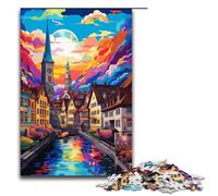 Puzzle per adulti 1000 pezzi puzzle per bambini città vecchia di Zurigo puzzle in legno giocattolo educativo intellettuale decomprimente 75x50 cm