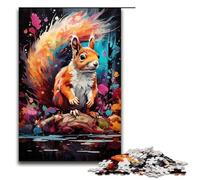 Puzzle per adulti 1000 pezzi puzzle psichedelico colorato con scoiattolo per bambini puzzle in legno giocattolo educativo intellettuale decomprimente 75x50 cm