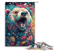 Puzzle per adulti 1000 pezzi Puzzle psichedelico colorato dell'orso Ogni pezzo è unico - Gioco divertente e stimolante per tutta la famiglia 1000 pezzi (38x26 cm)