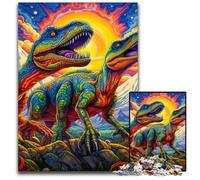 Puzzle per adulti 1000 pezzi Puzzle psichedelico del tirannosauro rex per adulti Rompicapo ad alta difficoltà per adolescenti 50x75CM/19,68x29,52 pollici