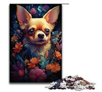 Puzzle per adulti 1000 pezzi Puzzle psichedelico di cane Chihuahua per adulti Puzzle in legno Giochi per famiglie Regali di Natale e compleanno 1000 pezzi (75x50 cm)