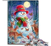Puzzle per adulti 1000 pezzi Puzzle Pupazzo di neve Giocattolo educativo intellettuale decomprimente Adatto a coppie dai 14 anni in su 26x38cm