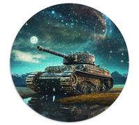 Puzzle per adulti 1000 pezzi, puzzle rotondi a tema carro armato stellare, attività di legame familiare, regalo per la casa, gioco di ruolo per famiglie (67,5x67,5 cm)