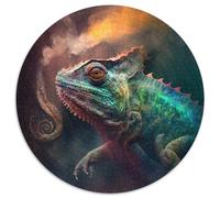 Puzzle per adulti, 1000 pezzi, puzzle rotondi in cartone a forma di camaleonte, gioco decorativo fai da te stimolante, giocattolo interattivo per famiglie (67,5x67,5 cm)