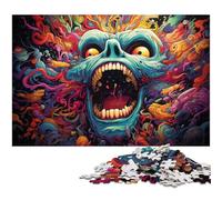 Puzzle per adulti 1000 pezzi puzzle teschio colorato psichedelico per puzzle in legno giocattolo educativo antistress 1000 pezzi (75x50 cm)