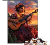 Puzzle per adulti, 1000 pezzi, raffigurante una bellissima donna messicana, ideale per la coppia, perfetto regalo di Natale, Capodanno e San Valentino, 50x75cm