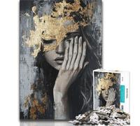 Puzzle per adulti 1000 pezzi raffiguranti una donna dipinta a mano, impegnativo e difficile da realizzare, ideale come regalo per tutta la famiglia (dimensioni 75x50cm)