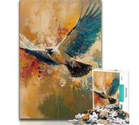 Puzzle per adulti 1000 pezzi raffiguranti un'aquila fantasy dipinta a olio ideali come regali per tutta la famiglia adatti per adulti di tutte le età 75x50cm
