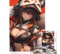 Puzzle per adulti 1000 pezzi Ragazza anime con maschera di volpe Giocattoli fai da te Regali di Babbo Natale segreto Gioco rompicapo Interessante riduzione dello stress Dimensioni 38x26cm