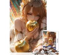 Puzzle per adulti 1000 pezzi Ragazza anime con mele d'oro Decorazione per la casa Giocattoli Opera d'arte Regalo Gioco impossibile Ogni pezzo è unico - Dimensioni 38x26cm