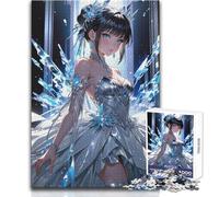 Puzzle per adulti, 1000 pezzi, ragazza anime in abito di cristallo, bellissimo gioco di design, decorazione perfetta, giocattoli antistress, dimensioni 38x26cm