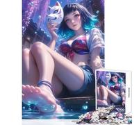 Puzzle per adulti 1000 pezzi ragazza anime volpe bellezza giocattoli antistress ottimi regali e giocattoli gioco rompicapo con poster abbinato e foglio di quiz dimensioni 50x75cm