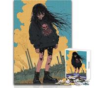 Puzzle per adulti 1000 pezzi Ragazza apocalittica con teschio e cappuccio Rompicapo Giochi per famiglie Vacanze a casa Idee regalo per ammazzare il tempo Dimensioni 50x75cm