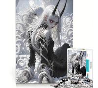 Puzzle per adulti 1000 pezzi Ragazza demone dai capelli bianchi giocattolo educativo passatempo per le vacanze a casa regali di Natale e compleanno 38x52cm