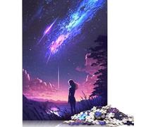 Puzzle per adulti 1000 pezzi "Ragazza e il cielo cosmico" Puzzle per adulti Gioco impegnativo 1000 pezzi (75x50 cm)