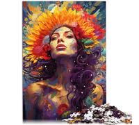 Puzzle per adulti 1000 pezzi ragazza girasole colorato decorazione della casa puzzle giocattoli art deco per la casa per e adolescenti 14 anni e oltre 50x75cm
