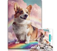 Puzzle per adulti 1000 pezzi Rainbow Corgi, puzzle da 1000 pezzi, gioco stimolante, ideale come regalo per tutta la famiglia (dimensioni 75x50cm)