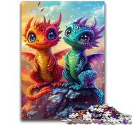 Puzzle per adulti 1000 pezzi Rainbow Dragon Baby 1000 pezzi per adulti, gioco a quiz ideale come regalo per tutta la famiglia 38x26cm