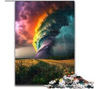 Puzzle per adulti 1000 pezzi Rainbow Tornado, gioco stimolante e gioco per famiglie con pezzi completamente interconnessi di forma casuale 50x75cm