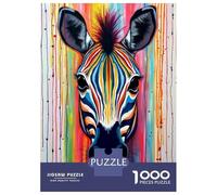 Puzzle Per Adulti 1000 Pezzi Rainbow Zebra Portrait Puzzle Per Adolescenti Giocattoli Antistress Sfida Difficile Regali Unici Per Compleanno 52x38cm/1000pcs