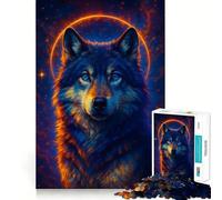 Puzzle per adulti 1000 pezzi Ritratto del Lupo Celeste Taglio Premium Gioco Creativo Giocattolo Divertimento Ozioso Natale Decorazione Artistica (50x75cm)