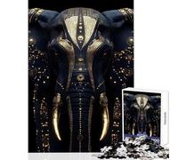 Puzzle per adulti 1000 pezzi ritratto di elefante dorato decorazione da parete regali di Babbo Natale segreto giochi rilassanti collezione di artisti belle arti dimensioni 38x52cm