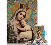 Puzzle per adulti 1000 pezzi Ritratto di Maria la Madre, modello da assemblare, con poster abbinato e foglio di quiz per età dai 14 anni in su 38x26cm
