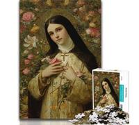 Puzzle per adulti 1000 pezzi Ritratto di Maria Madre Puzzle per adulti antistress Sfida difficile Decorazione per la casa e regali unici 26x38cm