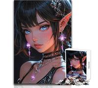 Puzzle per adulti, 1000 pezzi, ritratto di ragazza elfo anime, giocattolo, gioco intellettuale, decorazione per la casa, regali di Babbo Natale segreto, dimensioni 38x26cm