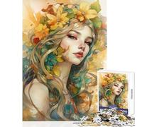 Puzzle per adulti 1000 pezzi Ritratto floreale ad acquerello Giocattolo Decorazione da parete Regali per donne e uomini Gioco pratico Migliora l'amore tra coppie Dimensioni 38x26cm