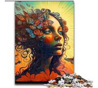 Puzzle per adulti 1000 pezzi Rosa Bella ragazza in legno, rompicapo ad alta difficoltà per adolescenti 50x75cm per gioco interattivo per famiglie