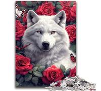 Puzzle per adulti 1000 pezzi Rose Wolf per età 14+ Quiz Game Attività divertenti a casa, regalo di compleanno, regali di viaggio 50x75cm