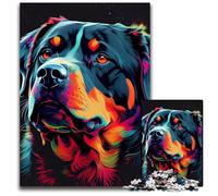 Puzzle per adulti 1000 pezzi Rottweiler colorato cane puzzle in cartone per adulti regalo perfetto per le feste di Natale, Halloween, Pasqua, Capodanno 26X38CM/10,23x14,96 pollici