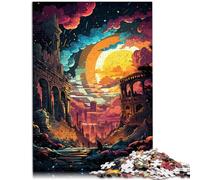 Puzzle per adulti 1000 pezzi rovine romane puzzle difficile con poster coordinato e foglio quiz per adolescenti dai 14 anni in su, 26 x 38 cm