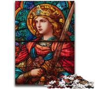 Puzzle per adulti 1000 pezzi Saint A Stained Glass, gioco stimolante e decorazione da parete per famiglie, regali unici per compleanno e Natale, 26x38cm