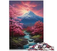 Puzzle per adulti 1000 pezzi Sakura e Montagne Giapponesi Giocattoli di Intrattenimento Familiare 26x38cm è ideale come regalo per tutta la famiglia