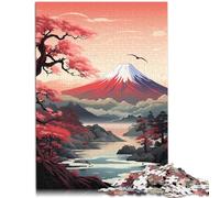 Puzzle per adulti, 1000 pezzi, Sakura sotto il monte Fuji, giochi educativi per la casa, giocattolo artistico, regalo adatto per ragazzi a partire dai 14 anni, 26 x 38 cm