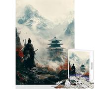 Puzzle per adulti 1000 pezzi Samurai in un paesaggio di montagna nebbioso Decorazione per la casa Giocattoli Opera d'arte Regalo per gioco educativo Lista dei desideri con Babbo Natale 50x75cm