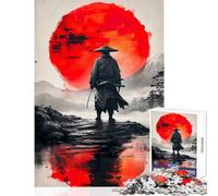 Puzzle per adulti 1000 pezzi Samurai Luna rossa Giappone Decorazione per la casa Giocattoli Regali di compleanno Giochi rilassanti Collezione di artisti Belle arti Dimensioni 38x26cm