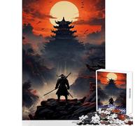 Puzzle per adulti 1000 pezzi Samurai Moon Giappone Giocattoli antistress Regali di Babbo Natale segreto Giochi educativi Aiuta l'esercizio del cervello Dimensioni 38x26cm