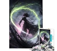 Puzzle per adulti 1000 pezzi Samurai Oscuri con Fulmini Giochi Rilassanti Sfida per l'Intelligenza Giocattolo che Crea dipendenza Ottimo Regalo Attività per la Famiglia (Dimensioni 38x52cm)