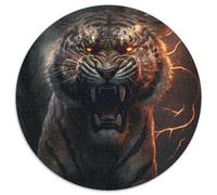 Puzzle per adulti, 1000 pezzi Savage Storm Tigers, puzzle rotondi, gioco interattivo per famiglie, sfida per la mente, giocattolo educativo 67,5x67,5 cm