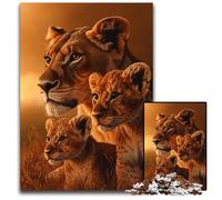 Puzzle per adulti 1000 pezzi Savana africana Leone Puzzle in cartone Giochi Giocattoli Regalo, Regali di compleanno unici per bambini dai 14 anni in su 26X38CM