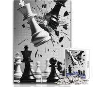 Puzzle per adulti, 1000 pezzi, scacchi, re, collisione, giocattolo, gioco intellettuale, sfida difficile, idee regalo, dimensioni 38x52cm