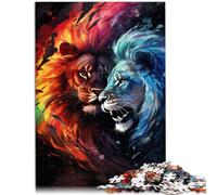 Puzzle per adulti 1000 pezzi scarabocchio di leone colorato gioco intellettuale sfida dell'intelligenza cerebrale giocattolo avvincente 26 x 38 cm