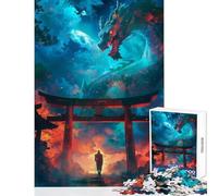 Puzzle per adulti 1000 pezzi Scena mistica del drago Decorazione per la casa Giocattoli Ottimi regali e giocattoli Gioco per famiglie Migliorare l'amore tra coppie Dimensioni 50x75cm