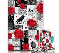 Puzzle per adulti 1000 pezzi scheletro di corvo, aiuta il cervello a esercitare giocattoli avvincenti per coltivare la pazienza decorazione perfetta 38x26cm